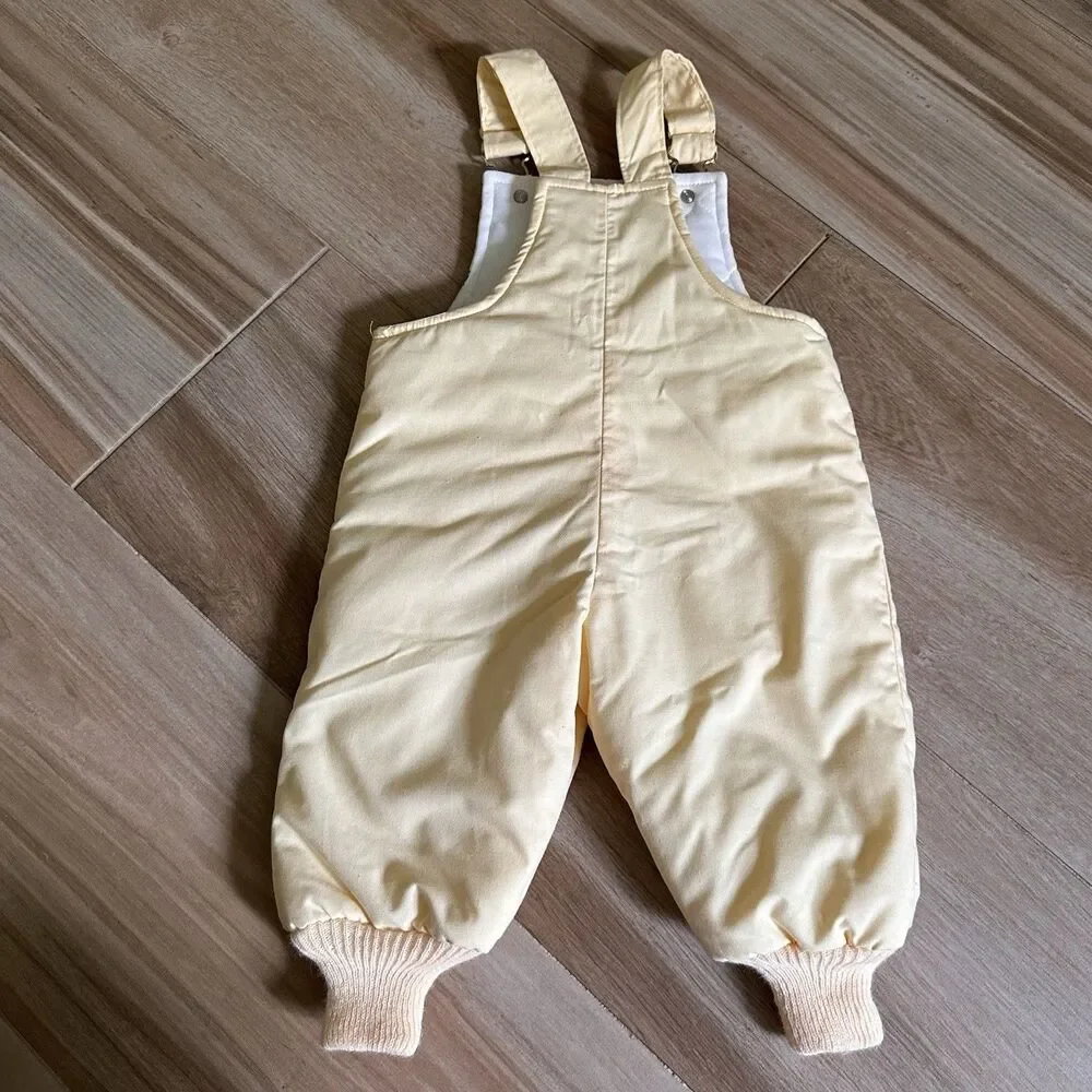 Vintage Oshkosh Bear Snow Bibs & Jacket Bunting Baby 12 Months Hooded Fleece USA